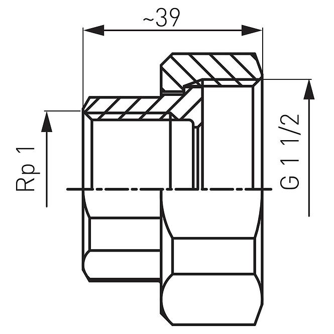 Durchgang zur Pumpe 6/4˝x1˝ Gusseisen Set, 2St.