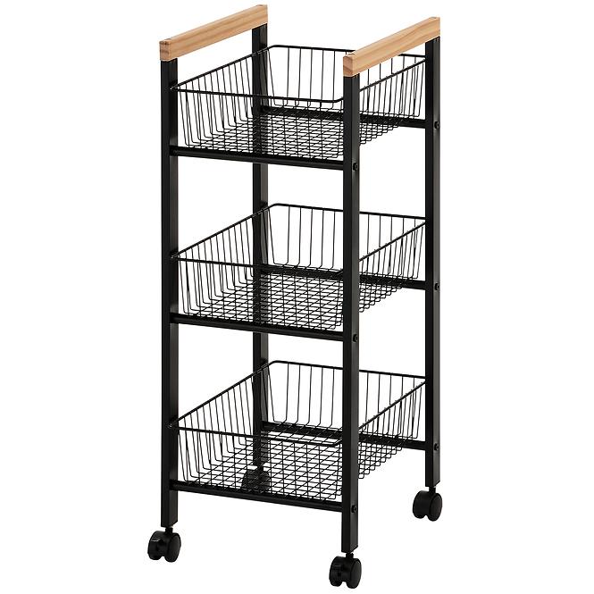 Aufbewahrungswagen 3-stöckig GC6010 3 Schwarz/Natural