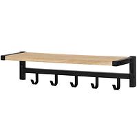 Wandgarderobe mit Ablage und Haken GC6195 Schwarz/Eiche Sonoma