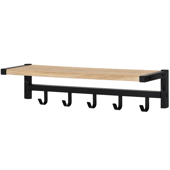 Wandgarderobe mit Ablage und Haken GC6195 Schwarz/Eiche Sonoma