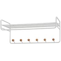 Wandgarderobe mit Ablage und Haken GC7230 Weiß/Natural