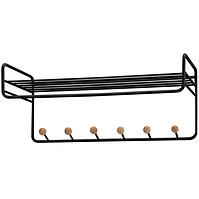 Wandgarderobe mit Ablage und Haken GC7230 Schwarz/Natural