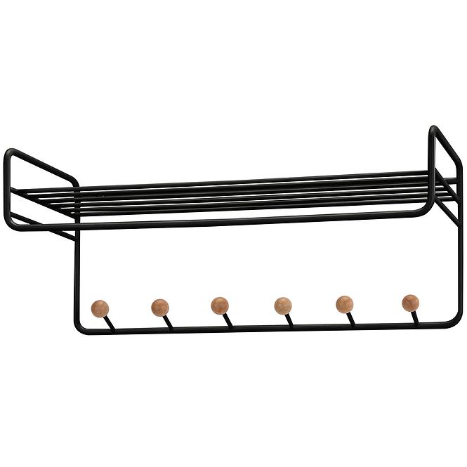 Wandgarderobe mit Ablage und Haken GC7230 Schwarz/Natural