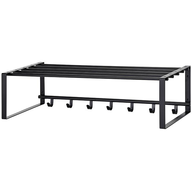 Wandgarderobe mit Ablage und Haken G6818-1 Schwarz
