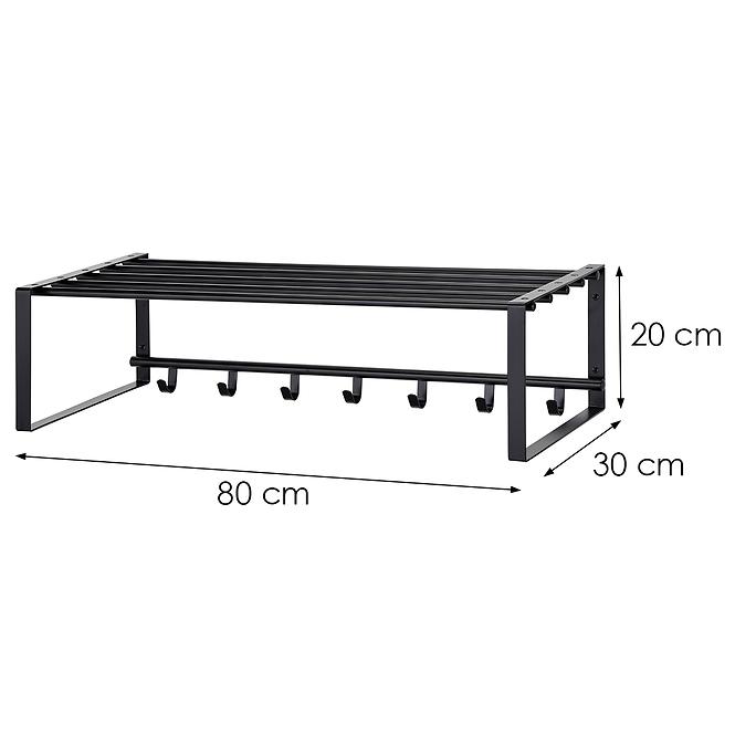 Wandgarderobe mit Ablage und Haken G6818-1 Schwarz