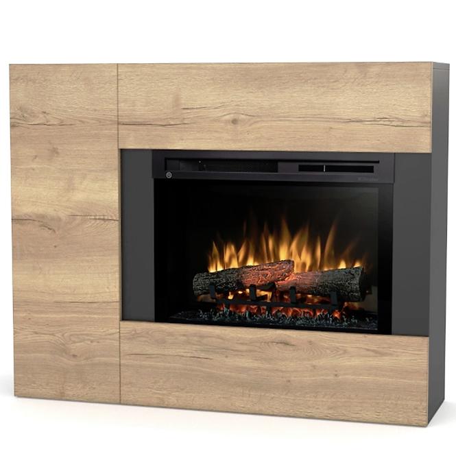 Elektrokamin Bia 26 Schwarz/Helle Eiche