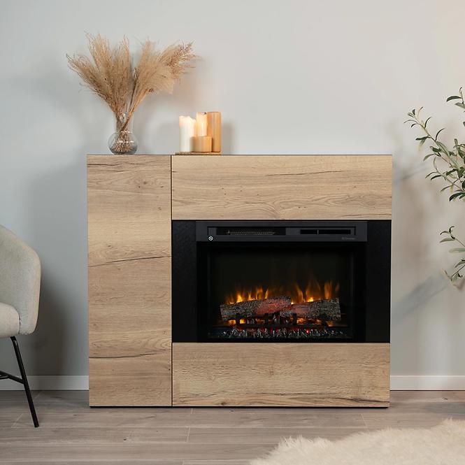 Elektrokamin Bia 26 Schwarz/Helle Eiche