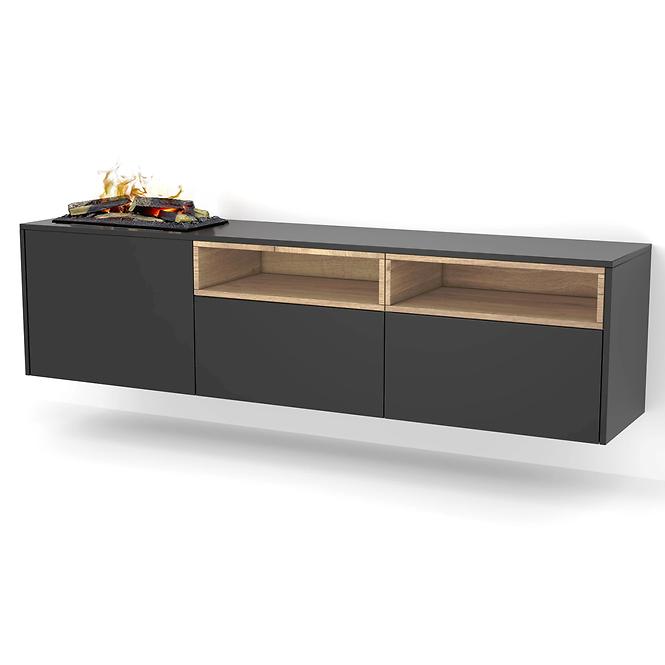 Elektrokamin Tecero Cassette 400/600 Schwarz/Eiche