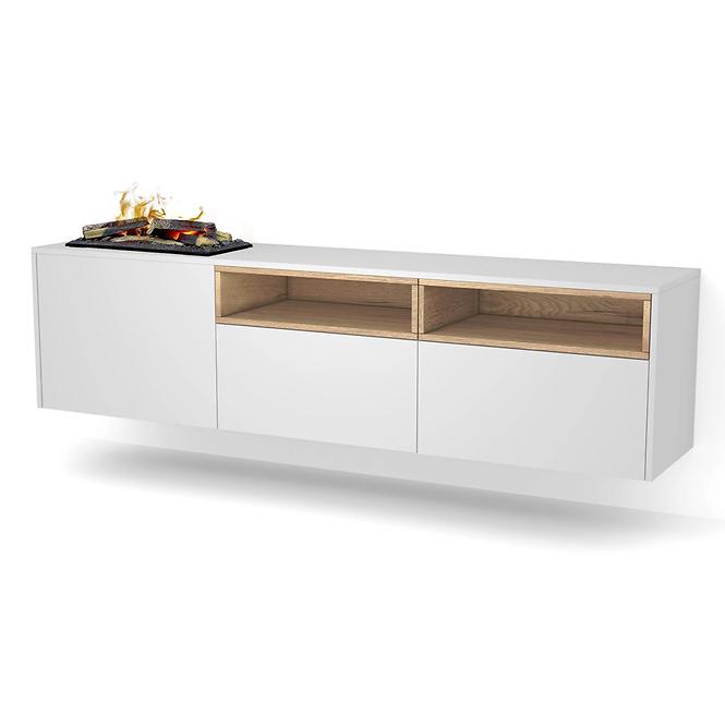 Elektrokamin Tecero Cassette 400/600 Weiß/Eiche