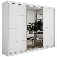 Schrank Palermo 250 Weiß + Spiegel