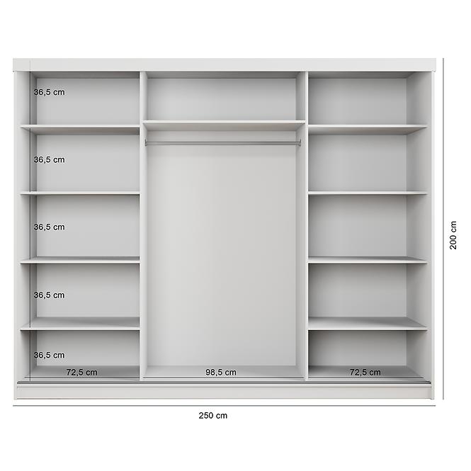 Schrank Palermo 250 Weiß + Spiegel
