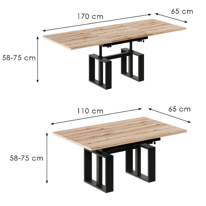 Couchtisch EMPOLI-170 Eiche Evoke
