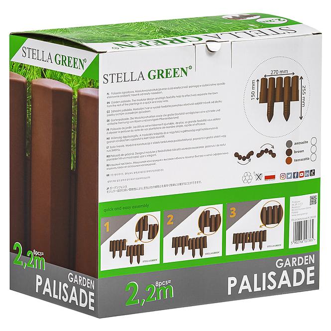 Gartenpalisade PA22 (Set 8 Stk.) Stella Green  Braun,11
