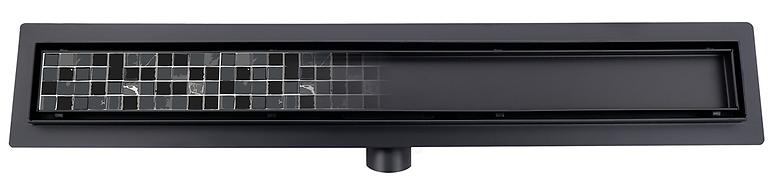 Entwässerungsrinne linear + vollflächig doppelseitig schwarz matt 700,11