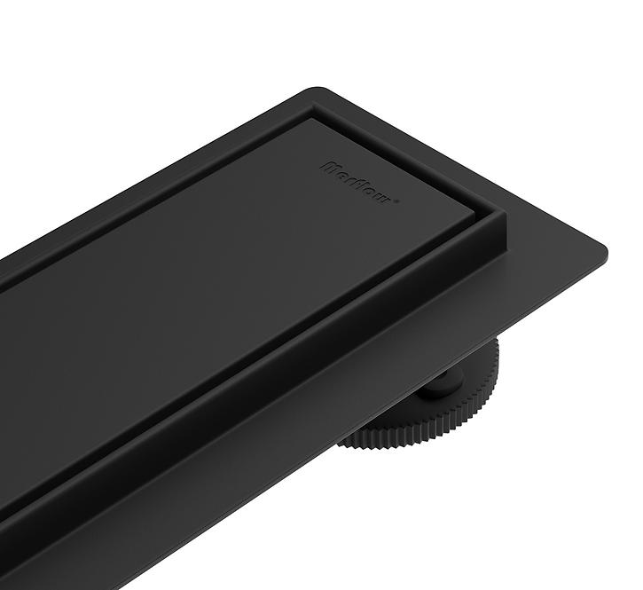 Entwässerungsrinne linear + vollflächig doppelseitig schwarz matt 700,2