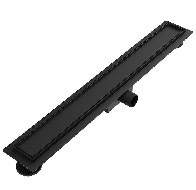 Entwässerungsrinne linear + vollflächig doppelseitig schwarz matt 700,4