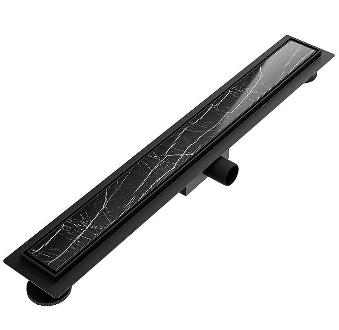 Entwässerungsrinne linear + vollflächig doppelseitig schwarz matt 700,5