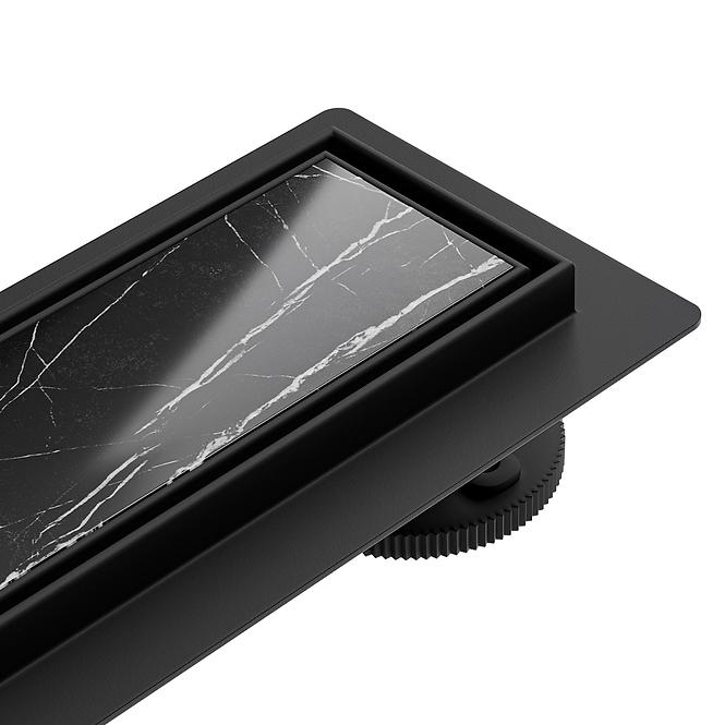 Entwässerungsrinne linear + vollflächig doppelseitig schwarz matt 700,6