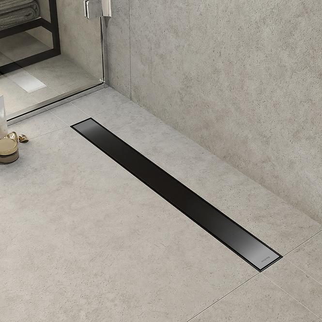 Entwässerungsrinne linear + vollflächig doppelseitig schwarz matt 700,7