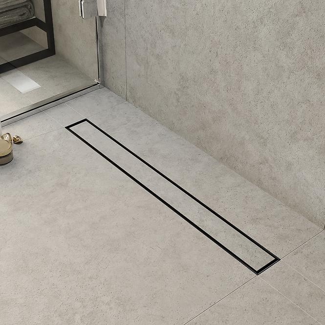 Entwässerungsrinne linear + vollflächig doppelseitig schwarz matt 700,8