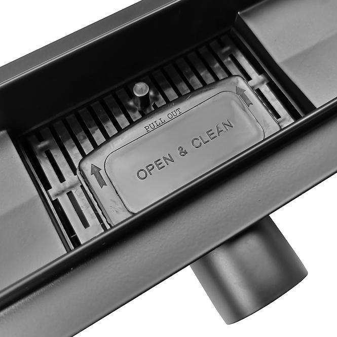 Entwässerungsrinne linear + vollflächig doppelseitig schwarz matt 800,13