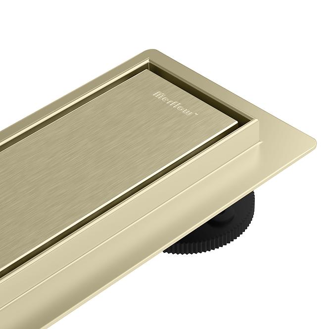 Entwässerungsrinne linear + vollflächig doppelseitig gebürstetes Gold 700,2
