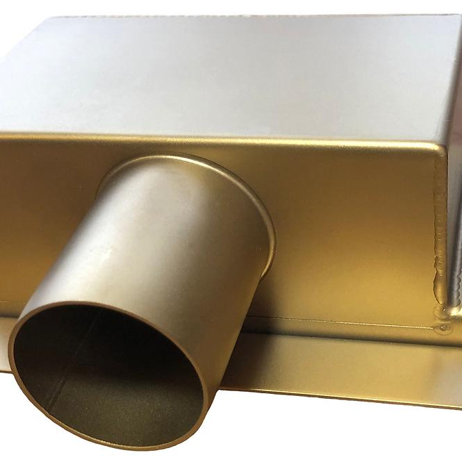 Entwässerungsrinne linear + vollflächig doppelseitig gebürstetes Gold 700,6