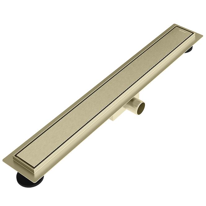 Entwässerungsrinne linear + vollflächig doppelseitig gebürstetes Gold 800,3