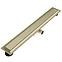 Entwässerungsrinne linear + vollflächig doppelseitig gebürstetes Gold 800,3