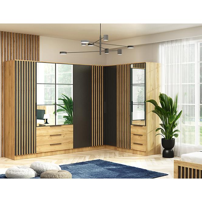 Schrank Sorento 50 craft gold/schwarz