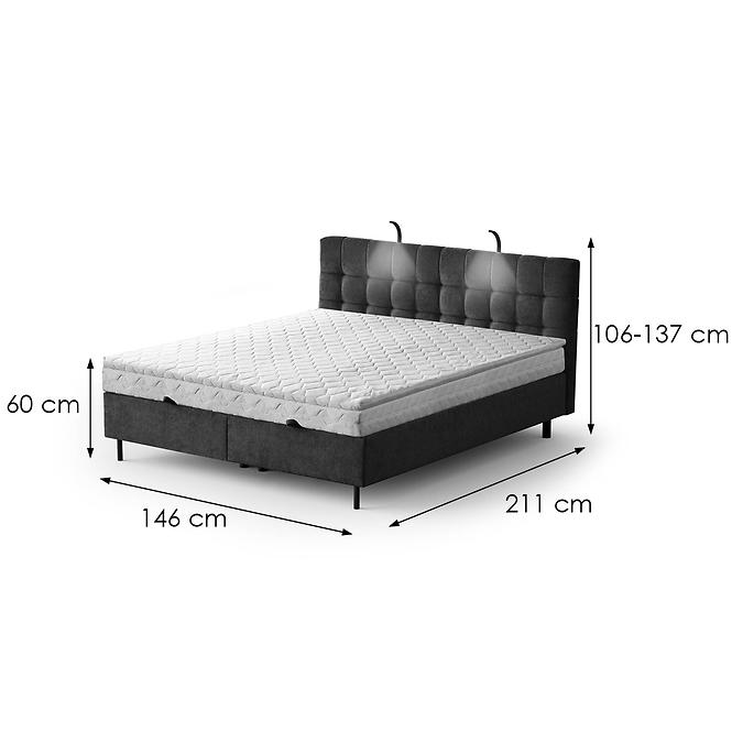 Bett Muna mit Topper 140x200 Aston 18