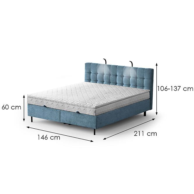 Bett Muna mit Topper 140x200 Aston 12