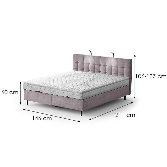 Bett Muna mit Topper 140x200 Aston 19