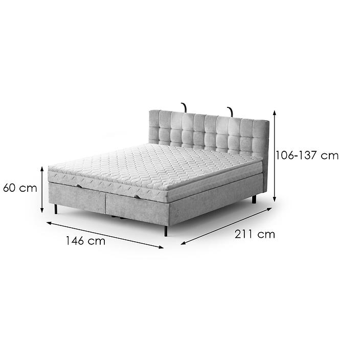 Bett Muna mit Topper 140x200 Aston 15