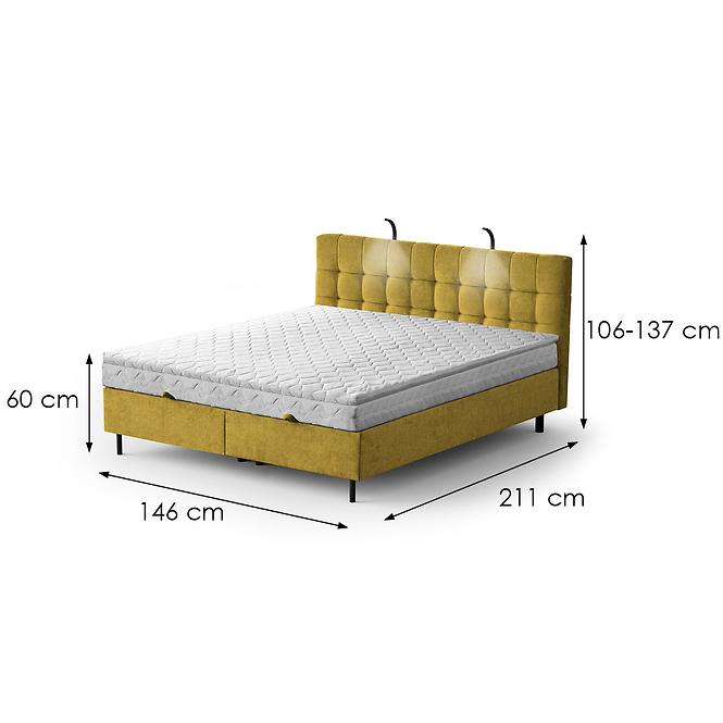 Bett Muna mit Topper 140x200 Aston 08