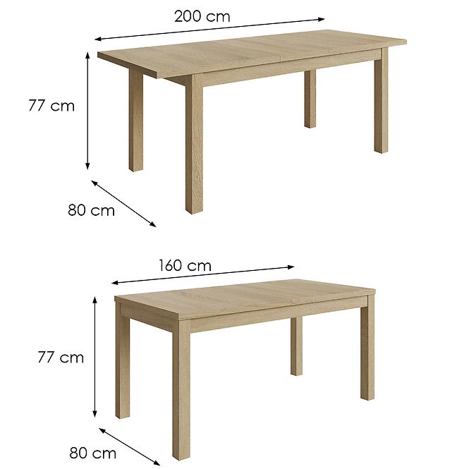 Tisch Rubin 160/200x80 sonoma