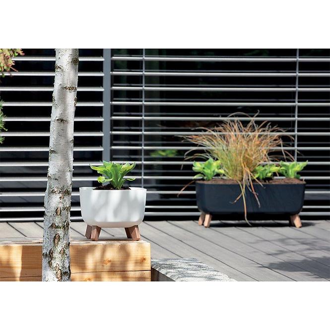 Blumentopf Gracia Square 24 cm Weiß DGQL240-S449