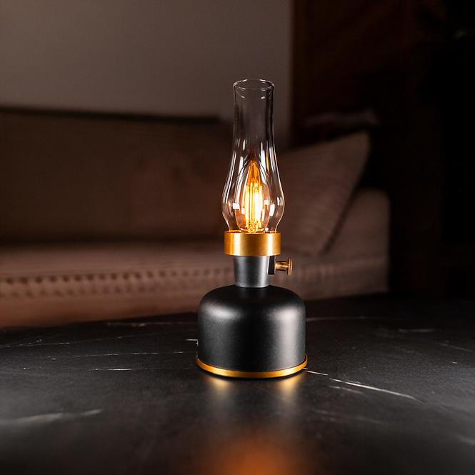 Tischlampe Olia USB IP44 black
