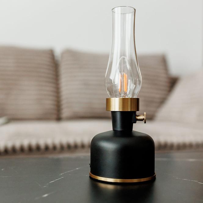 Tischlampe Olia USB IP44 black