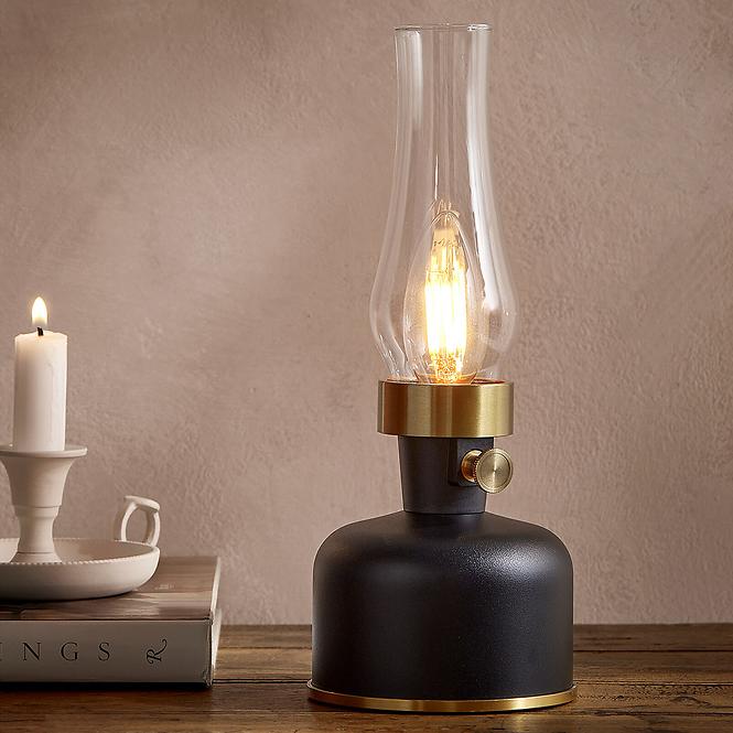 Tischlampe Olia USB IP44 black