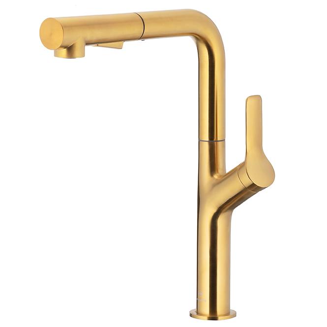 Spülbecken-Armatur Duero Design Gold mit ausziehbarer Brause