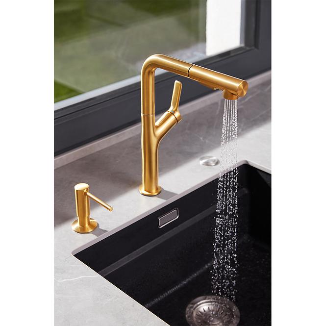 Spülbecken-Armatur Duero Design Gold mit ausziehbarer Brause,4