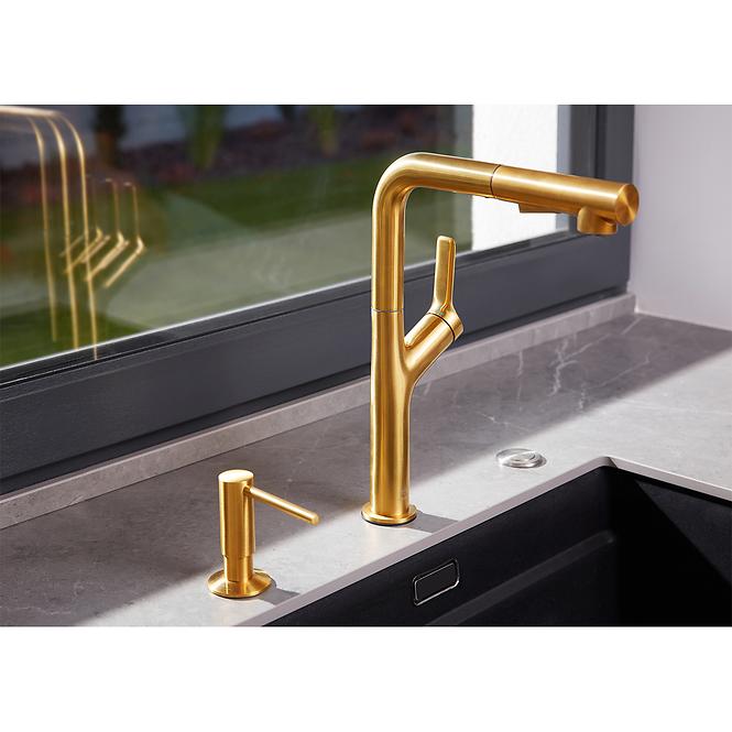Spülbecken-Armatur Duero Design Gold mit ausziehbarer Brause,5