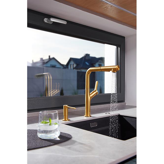Spülbecken-Armatur Duero Design Gold mit ausziehbarer Brause,6