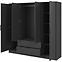 Schrank Kelly 4D ohne Spiegel graphite,3