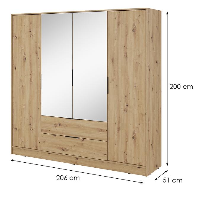 Schrank Kelly 4D mit Spiegel artisan
