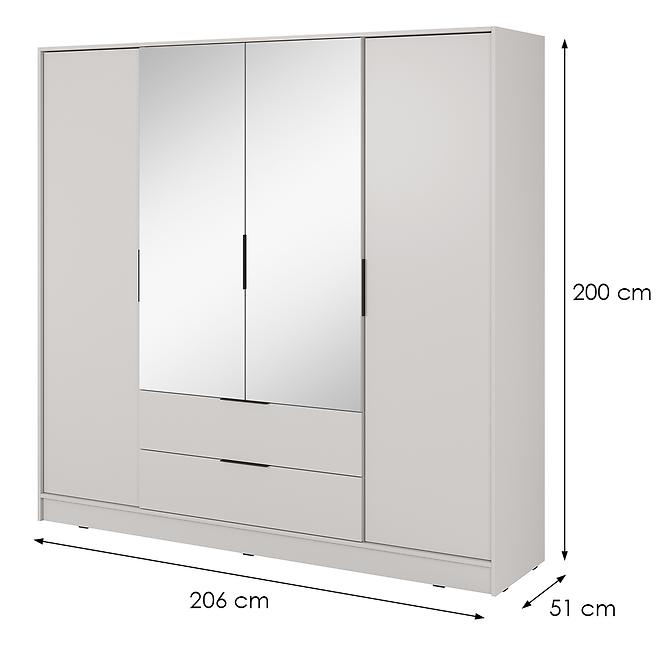 Schrank Kelly 4D mit Spiegel cashmere