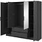 Schrank Kelly 4D mit Spiegel graphite,3