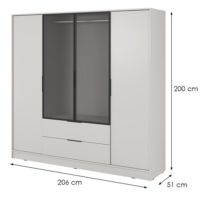 Schrank Kelly 4D RM cashmere mit Led