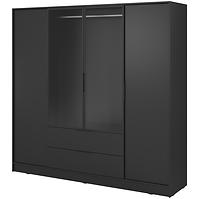 Schrank Kelly 4D RM schwarz mit Led